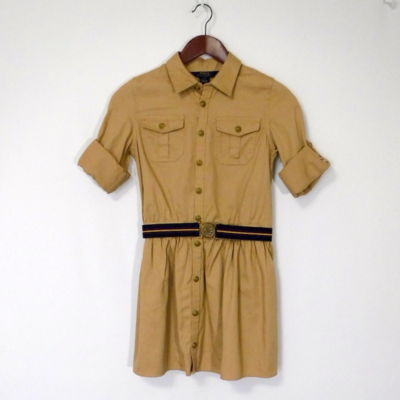 Polo Ralph Lauren Other - Polo Ralph Lauen Tan Shirt Dress Girls Size 12